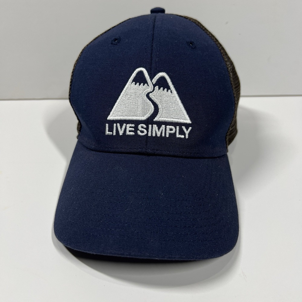 Patagonia Hat Mens Blue Live Simply Winding Lopro Trucker Cap Snap Back Hiking